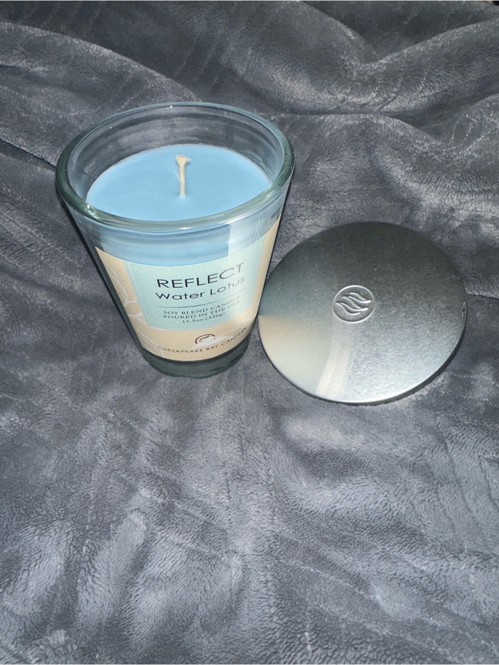 Water Lotus Scented Soy Candle - Blue